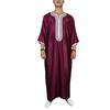 2023 Men's Mid-Length Sleeve Red Embroidered Arabic Robe