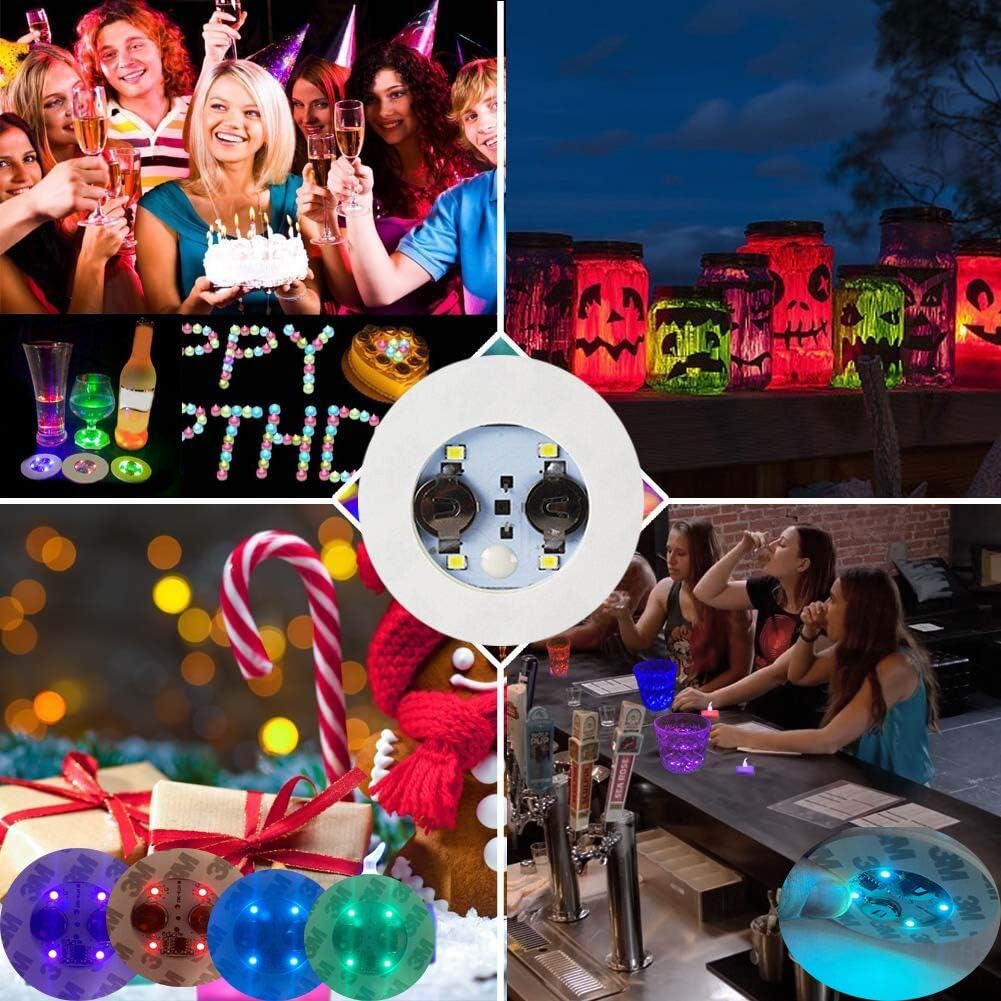 Luminous Coaster Stickers LED Bar Drinks Cup Pad Wine Liquor Bottles Coaster Atmosphere Light Cup Sticker Light-emitting Props