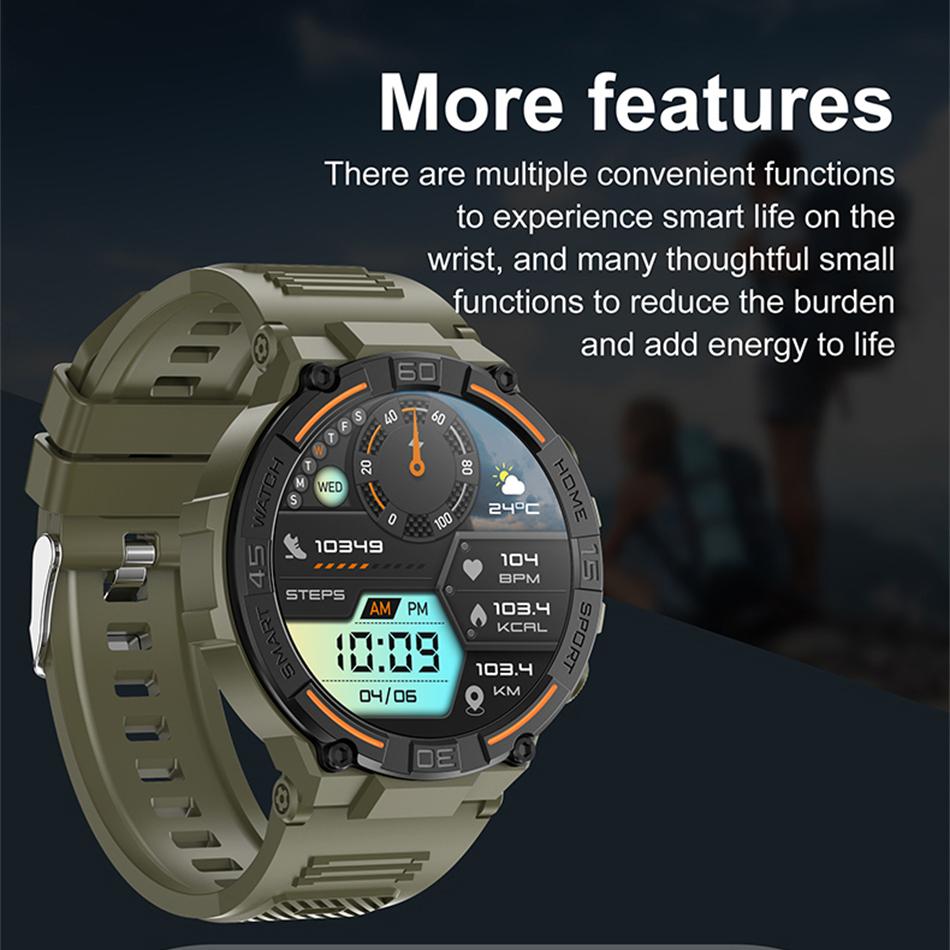 New 1.6-inch HD SmartWatch Men  LED Flashlight Multiple Exercise Modes Sleep Comprehensive Health Monitoring Smart Watch Men