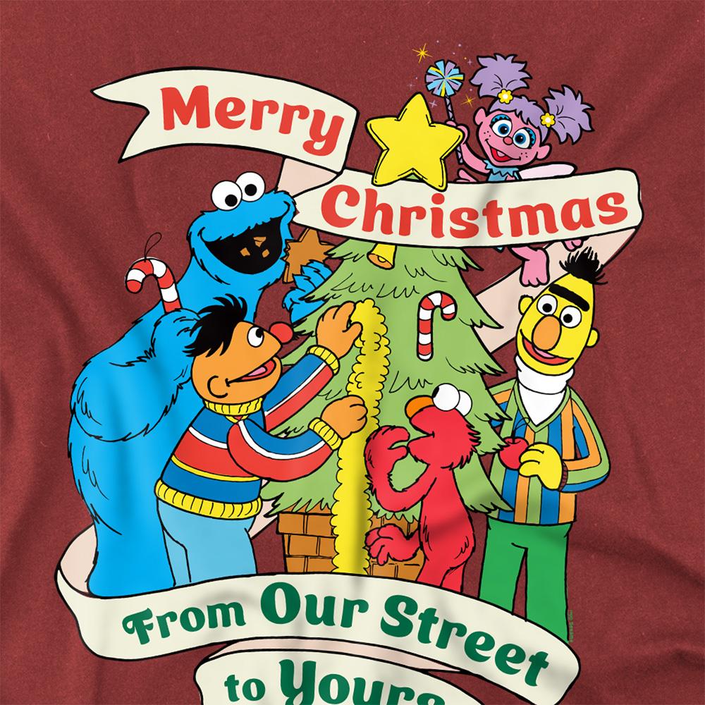 Sesame Street Unisex Adult Vintage Christmas T-Shirt