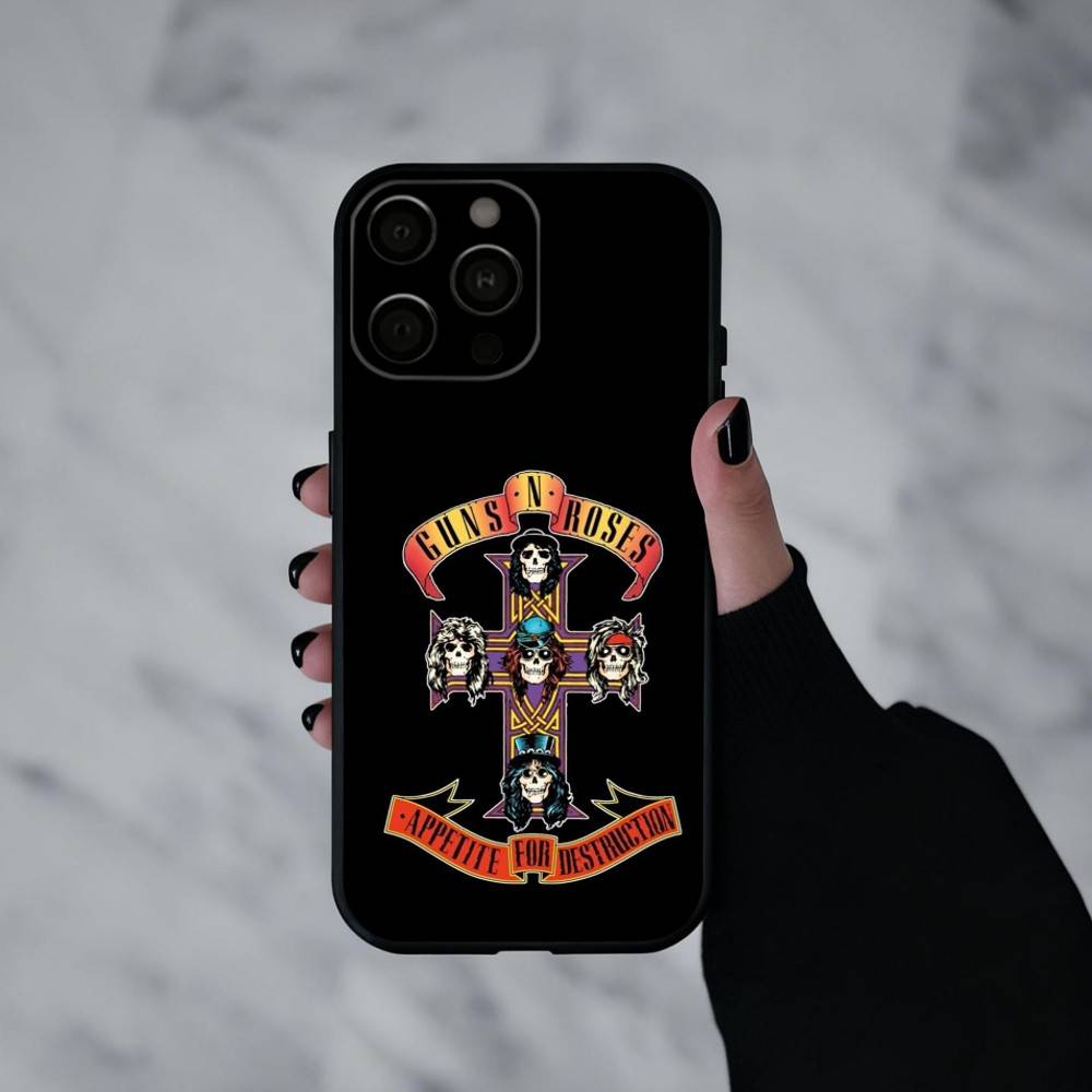 Band G-Guns-S N R-Roses  Phone Case Silicone Soft For IPhone 17pro 16 15 14 13 12 11 X XR Plus Pro Max Plus