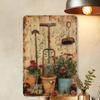 Vintage Metal Poster Lawn Mower Watering Can Wall Art Garage Bar Decor