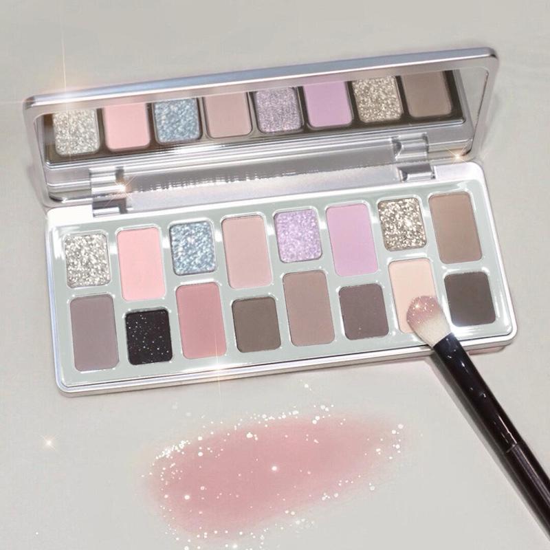 True Colors 16-Color Eyeshadow Palette: Matte, Shimmer, and Glitter for Cosplay, Stage, and Student Makeup.