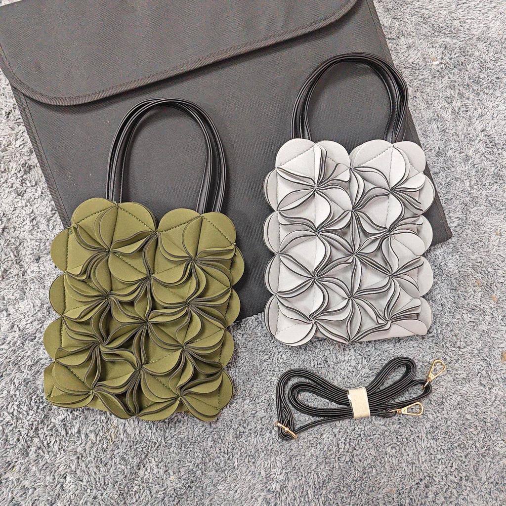 Flower Handbag Women'S Simple Shoulder Messenger Bag Tote Bag Niche Design Commuter High-End Tide