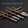 Titanium-Plated Hex Shank Drill Bit Set (13-Piece) for Electric or Pneumatic Screwdrivers, 6.35mm Shank