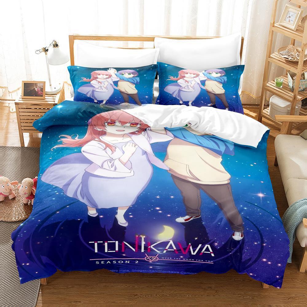 Anime TONIKAWA: Över Månen För Dig Sängkläder Set Enkel Twin Full Queen King Size Sängset Vuxen Barn Sovrum Påslakanset