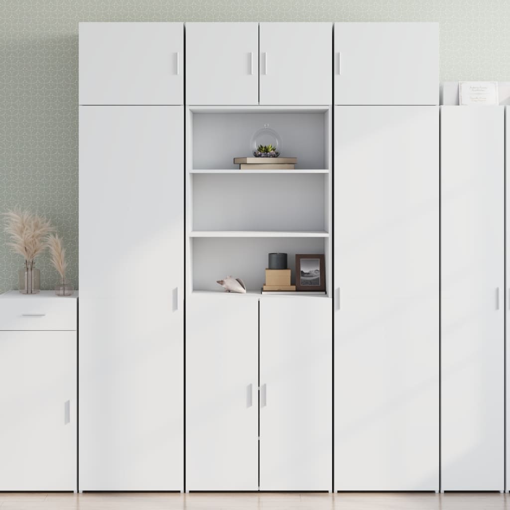 Vidaxl Tall Cabinet, White, 70X42.5X185 Cm, Wood-Based Material