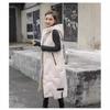 Down cotton long knee vest women's autumn and winter new fashion hooded casual vest jacket