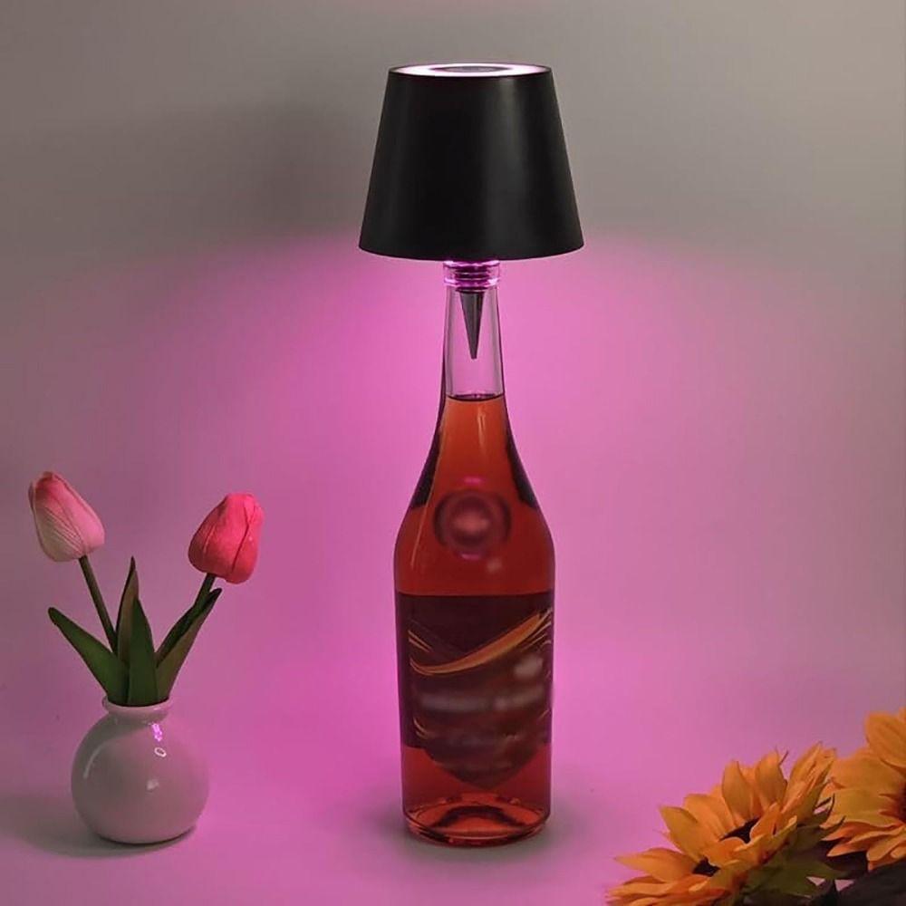 Portable Bottle Light Head Creative Cordless Table Lamp Unique Reading Light  Restaurants