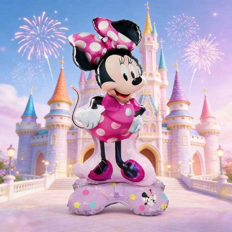 Disney Stendardo Festa Topolino e Minnie, Bambola Gonfiabile in Piedi, Decorazione Festa