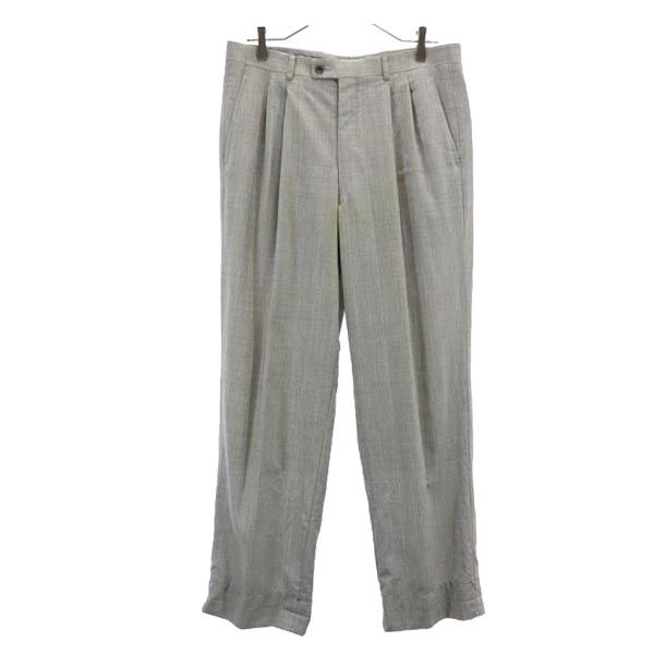 Lanvin Wool Check Pattern Suit Setup Double Button Jacket and Long Pants Men's Used