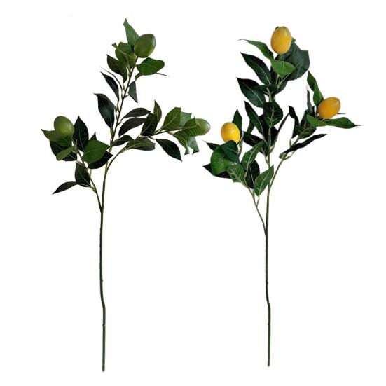 Rami con Limoni Artificiali Steli di Verde Finto con Frutti di Limone Realistici Piante di Limone Finte Realistiche per Decorazione Tavolo Cucina Casa Fiore