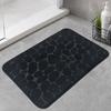 Coral Velvet Floor Mat, with Pebble Pattern Bathroom Carpet, Absorbent Non-Slip Door Mat for Bathroom Entryway Kitchen