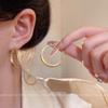 Korean unique metal circle earrings women's design sense Spice girl earrings New ear