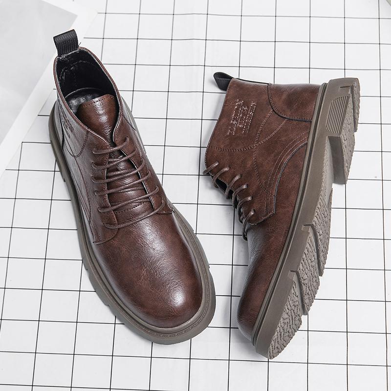 Formal Leather Designer Luxury Business Dress Office Work Shoes for Men Fashion Chelsea Casual Boots Retro Ankle Boot Footwear