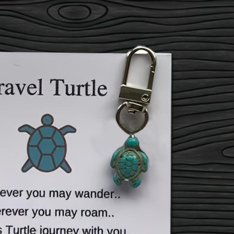 

Милый Креативный Брелок для Путешествий Черепаха Прекрасный Брелок с Океанскими Морскими Животными для Женщин и Мужчин Прочное Украшение для Рюкзака Подарки as the picture
