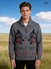 Retro Wolf Head Jacquard Zipper Cardigan: Thick Knit Unisex Sweater (2026)