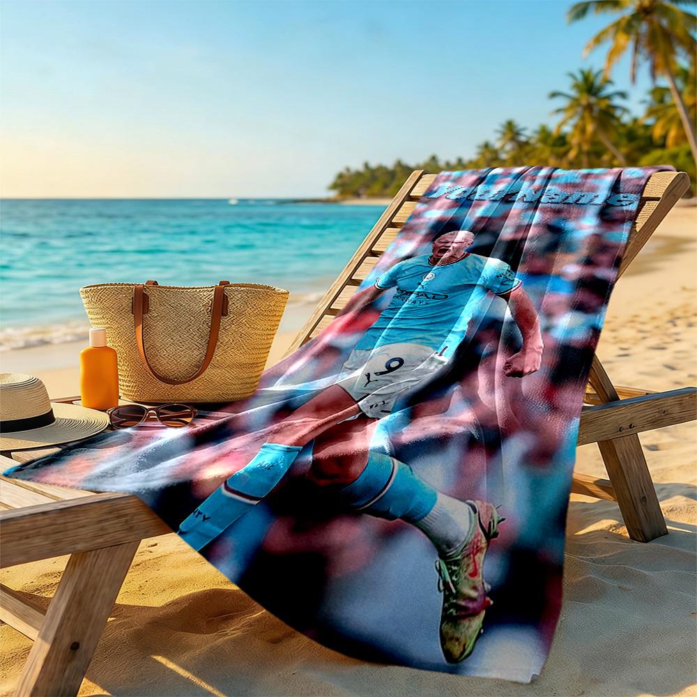 Haaland Customizable Name Beach Towel Quick-Dry Soft Microfiber Suitable for Sports Travel Swimming Yoga Bathroom Beach And Pool