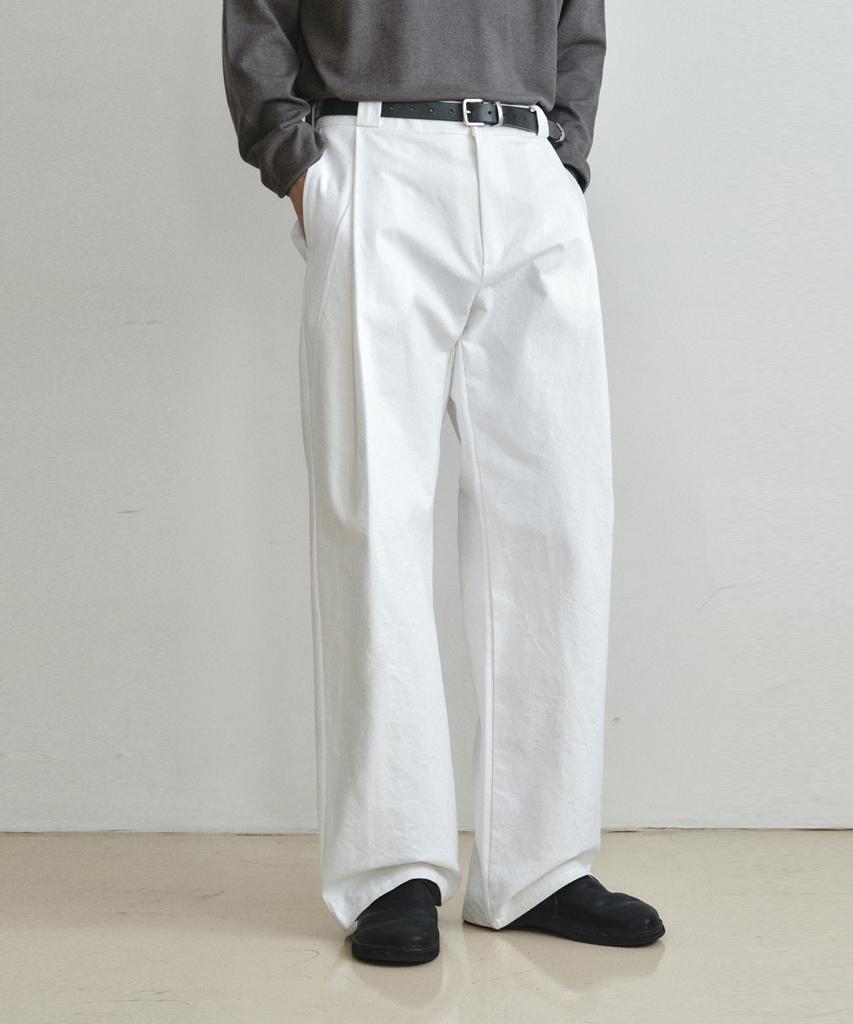 Wednesday Oasis Deep Tuck Wide Cotton Pants_Ivory(W26Pt03)