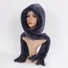 Winter Women Knitted Real Rex Rabbit Fur Hat Scarf Natural Soft Rex Rabbit Fur Hat Lady Warm Genuine Rabbit Fur Cap Scarves