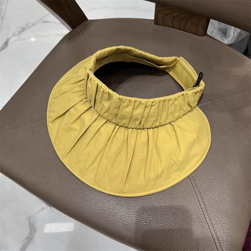 Pleated Large Brim Sun Protection Empty Top Hat Fashionable Can Be Rolled Up Portable Travel Summer Outdoor Sun Hat