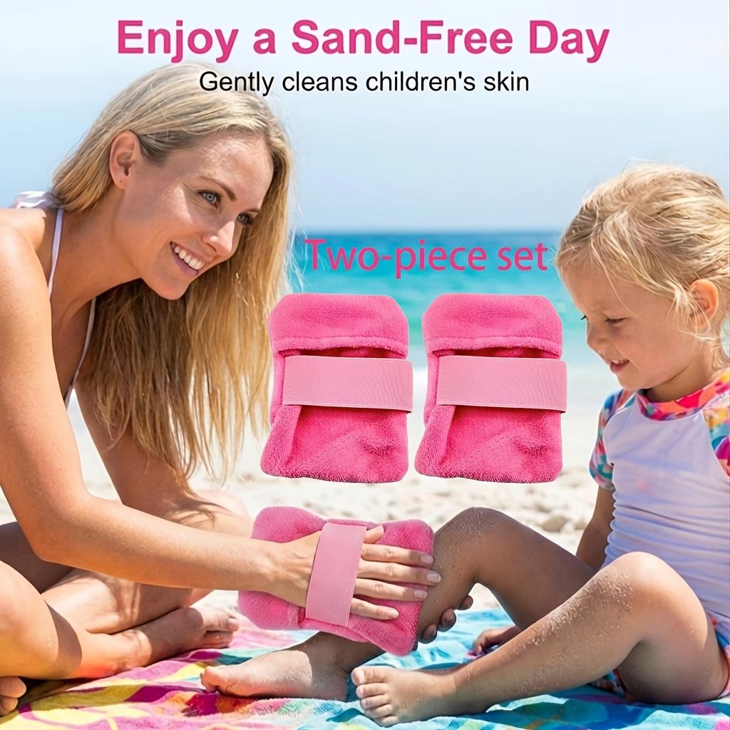 2-Pack Summer Beach Sand-Removal Towel / Beach Sand Remover / Portable Coral Fleece Beach Sand Brush for Camping and Vacations
