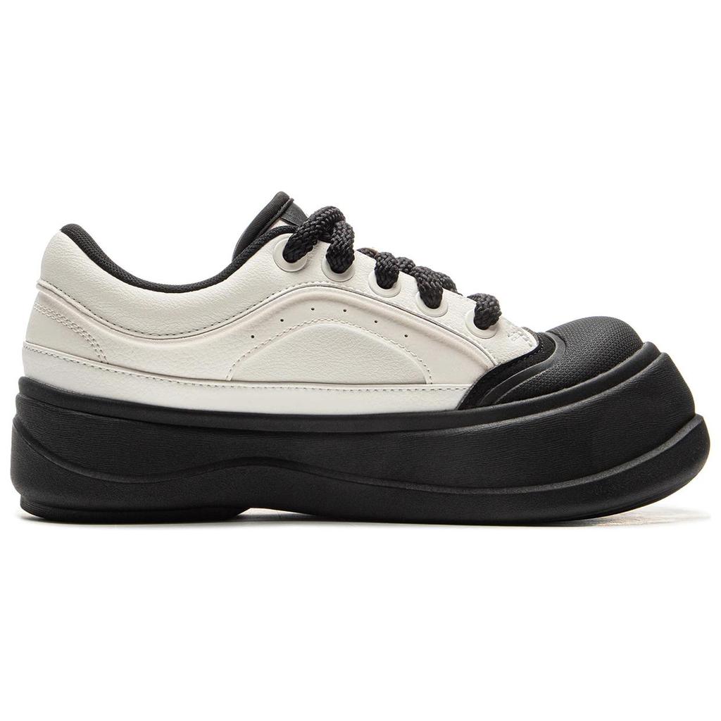 Li Ning Honey Thick Sole Platform Sneakers Classic Comfortable Trendy Non-Slip Wear-Resistant Low-Top Women Sneakers White Black AGCV096-2