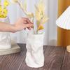 Pleated Shape Ceramic Vase Flower Container Irregular Home Dining Table Ceramic Flower Vase Home Decoration