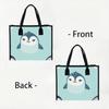 Cute Penguin Printed Tote Bag Casual Large Capacity Handbag for Daily Use