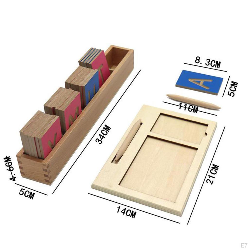 0-10 Number & ABC Letter Tracing Board Wooden and Counting Aid Montessori Toys for