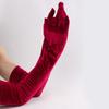Full Finger Velvet Long Gloves 53cm Party Mittens Party Supplies Women's Fluffy Gloves  Party