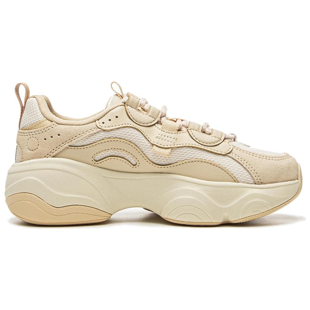 Li-Ning Classic Comfortable Non-Slip Wear-Resistant Low-Top Casual Shoes Women sneaker Yellow Milky AGCU300-1