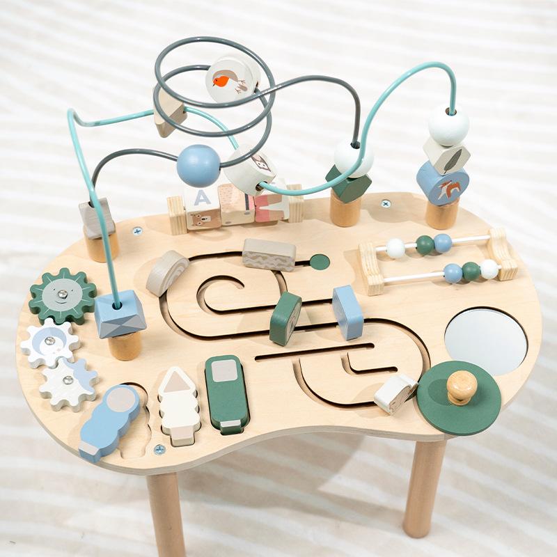 

Монтессори 3-в-1 Игровой стол с лабиринтом из бусин для малышей (0-3 года)