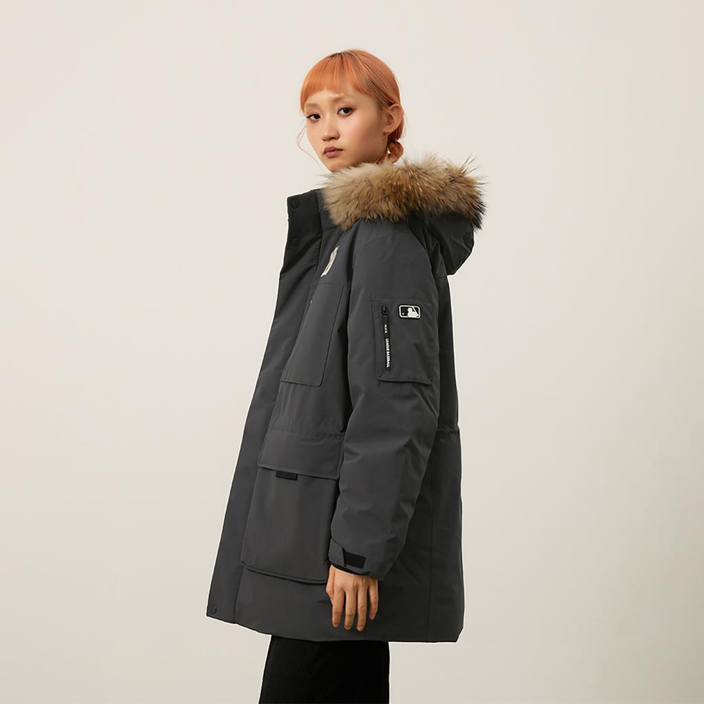 New MLB New York Yankees Basic Collection FW24 Down Jacket Unisex Charcoal Gray 3ADJB1346-50CGS