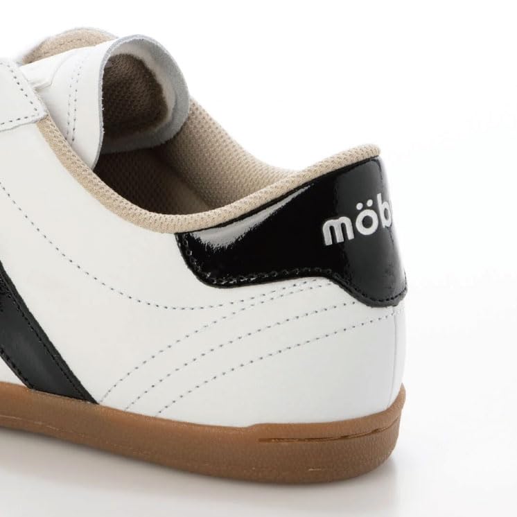 Maubus Men's MUNDEN Leather Casual Walking Shoes (S.WHT/BLK ENAMEL, Japanese Shoe Sizes, Adult, 27.0 cm)