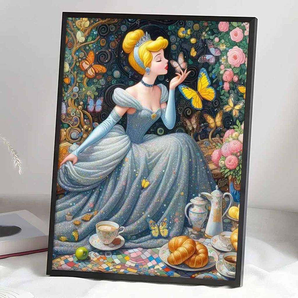 Full Round Diamond Painting Butterfly and Princess Art Rhinestone Picture Mosaic DIY 5D Cross Stitch Embroidery Home Decoration