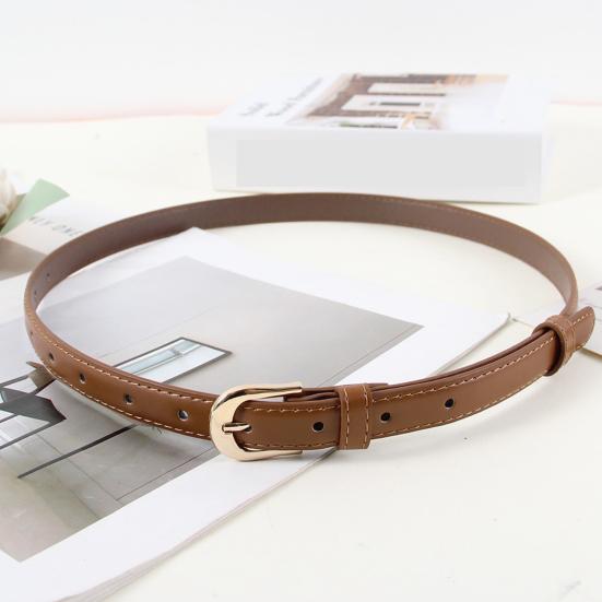 Women Belt Imitation Leather Adjustable Length Thin Belt Solid Color Dress Shirt Tops Waistband Fashion Accessories