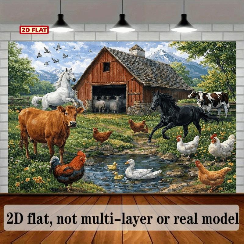 2D Plane 1 Animal Farm Party Backdrop Suitable for Weddings Baby Showers and Themed Events