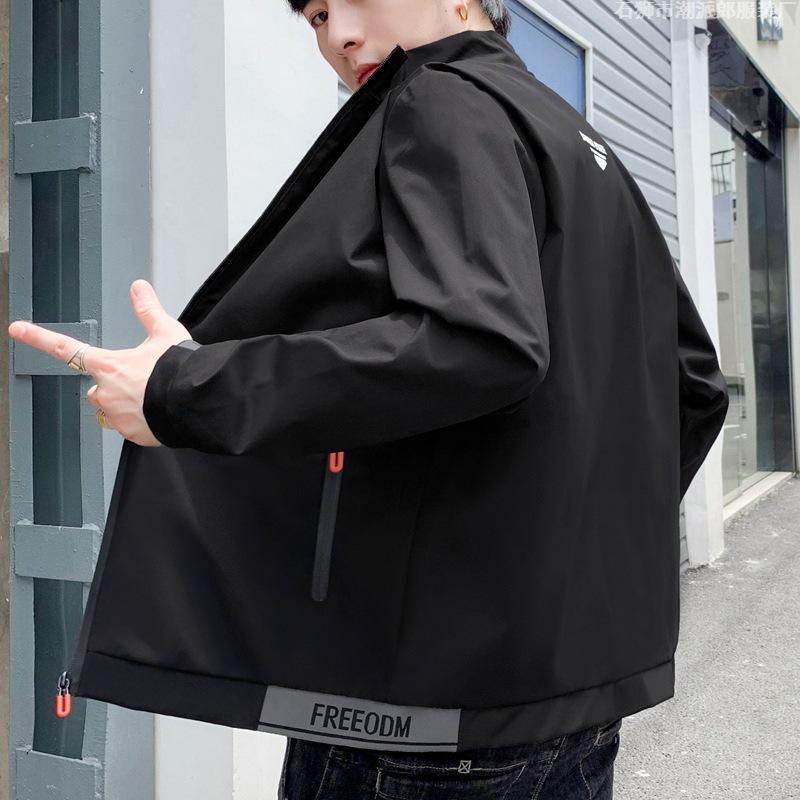 New Spring and Autumn Stand-Up Collar Cardigan Jacket Casual Trend Men's Jacket