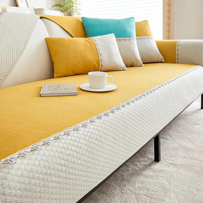 Waterproof Technology Fabric Sofa Cover Non-Slip Couch Cushion for Living Room Soft Sofa Cover Back Towel Sectional Sofa Mat