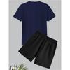 Fashionable Short Sleeve T-Shirt and Shorts Set for Outdoor Activities, Street Motorcycle Riding, Beach Travel, Sun Protection, Festival Parties