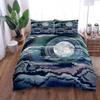 Glitter on Celestial Moon Duvet Cover Set King Queen Double Full Twin Single Size Bed Linen Set
