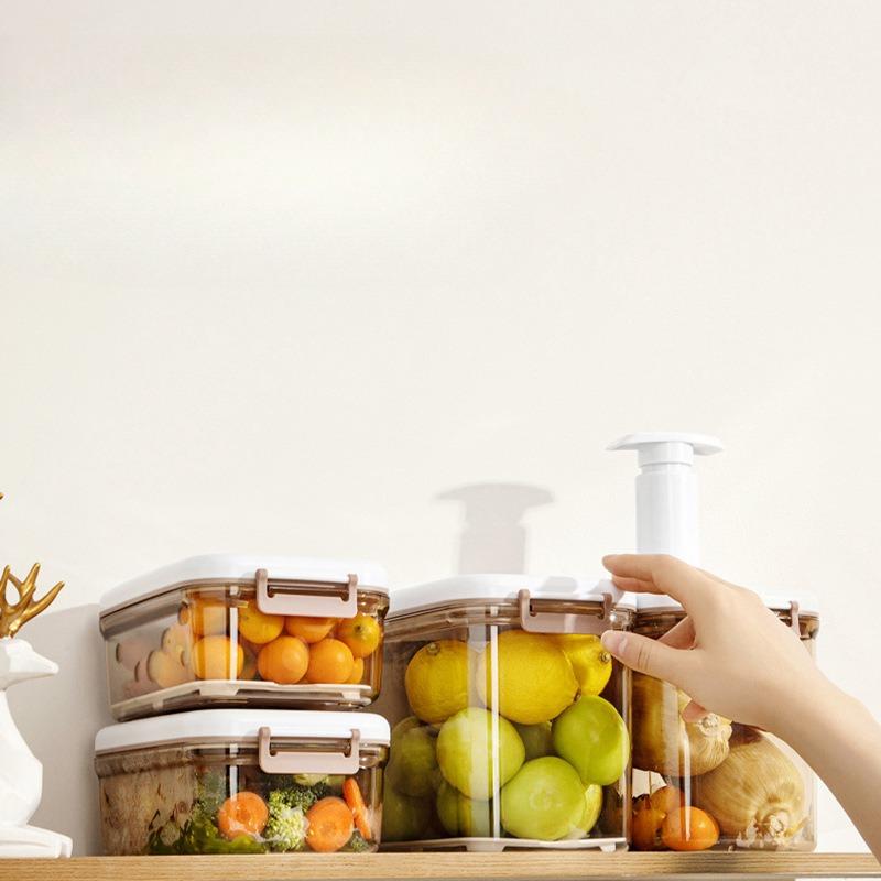 Food Vacuum Storage Box Sealed Kitchen Fresh-Keeping Box Large Capacity Food Transparent Storage Container with Vacuum Pump