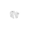 Korean Style 925 Sterling Silver Frosted Lotus Petal Adjustable Wave Ring