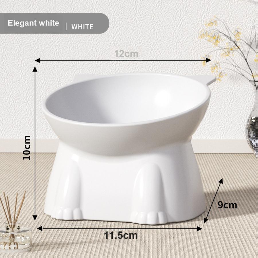 Large Capacity Cat Food Bowl Plastic Elevated Cat Bowl Anti-Spill Pet Water Bowl for Cats
