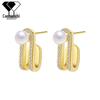 Elegant Pearl Stud Earrings: High-End European & American Fashion Accessory