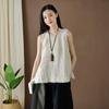 Frühling und Sommer neue Baumwoll- und Leinen-Damenbekleidung literarisch und retro Leinen Fransenrand Trägertop Damen Unterteil kleines Weste