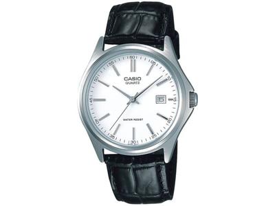 Collection MTP-1183E-7AJH Men's Watch Black Leather Band Date Indicator