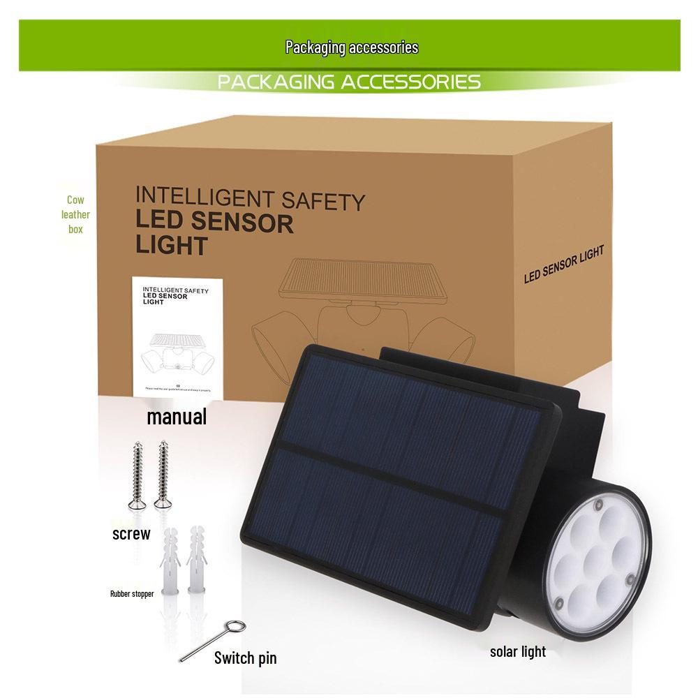 30 LED Dual Head Rotatable Solar Wall Light for Outdoor Use