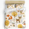 Tropical Jungle Cartoon Animal Giraffe Lion Elephant Duvet Cover Pillow Case Bedding Set Quilt Cover Double Bed Home Textile